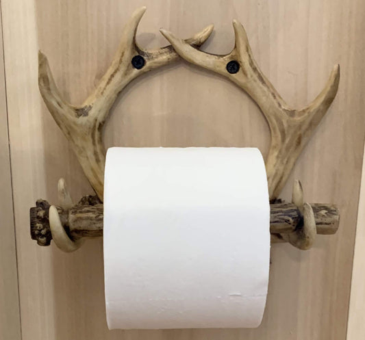 Rustic Deer Antler Wall Mounted Toilet Paper Holder