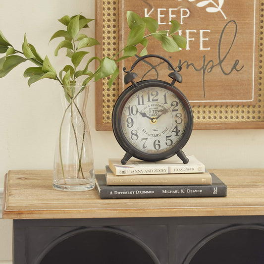 Deco 79 Metal Clock with Bell Style Top