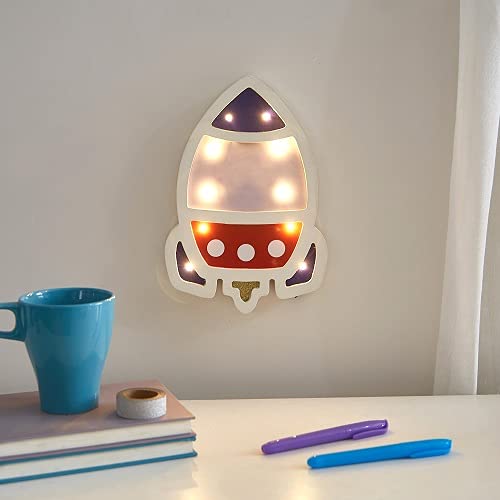 Heritage Kids Rocket Figural Accent Space Kids Table Lamp
